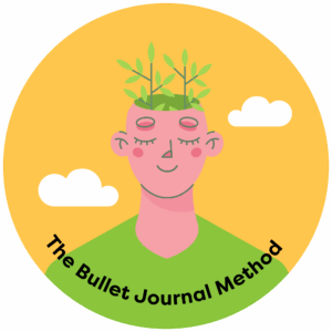 The Bullet Journal Method, smiling figure with green shoots growing out of their head